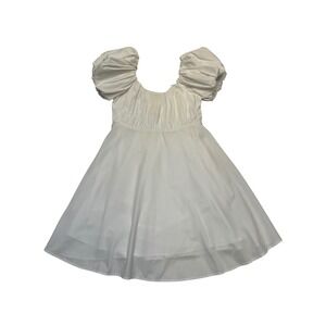 Abercrombie & Fitch White Puff Sleeve Cottagecore Cotton Mini Dress Size S